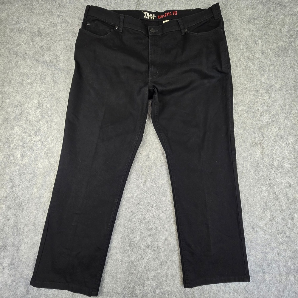 True Nation Pants Mens 46/30 Black Athletic‎ Fit Stretch Cotton Casual 5-Pocket